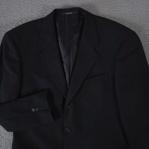 VTG Mani by Giorgio Armani Blazer Mens 42R Black Wool Jacket 3 Button 90s Peak